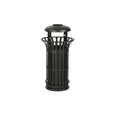 Metal Trash Bin With Hat